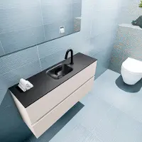 Mondiaz ADA 100cm toiletmeubel linen. LEX wastafel urban midden 1 kraangat