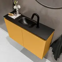 Mondiaz ture 80 cm toiletmeubel ocher. Eden wastafel urban midden 1 kraangat