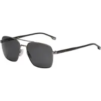 HUGO BOSS Piloten Mannen Matte Ruthenium Grijs Polarisated Boss 1045/S