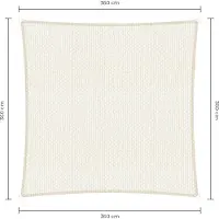 Sunfighters vierkant 3,6 meter Wit