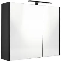 Best design Happy spiegelkast met verlichting 60x60cm zwart mat