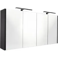 Best design Happy spiegelkast met verlichting 120x60cm zwart mat