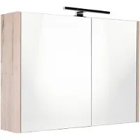 Best design Happy spiegelkast met verlichting 60x60cm eiken