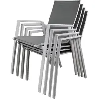 AVH-Collectie Set van 4 x New Valley dining tuinstoel stapelbaar wit