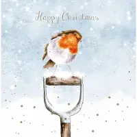 Wrendale Designs Wrendale Kerstkaarten - A little Red Robin - 8 dubbele kaarten met envelop
