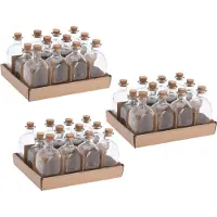 Excellent houseware Glazen flesjes met kurk dop - 84 stuks - transparant - glas -120 ml