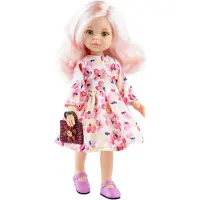 Paola Reina Puppe Amigas, roze - 32 cm - lange, roze haren - speelpop