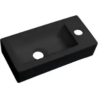 Sapho Zoe keramische fontein 37x18cm zwart mat