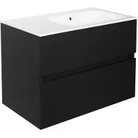 Best design Splash badkamermeubel 80cm met kraangat zwart mat