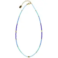 CO88 Collection 8CN-26341 Kralenketting met Miyuki Kralen - Blauw Tinten - 40+5cm - Goudkleurig Slot
