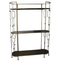 Ptmd collection zoya metal brass open kast 3 planken