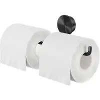 Geesa Opal toiletrolhouder dubbel 28 x 6,6 x 8,4 cm, zwart metaal geborsteld
