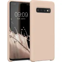 Kwmobile telefoonhoesje geschikt voor Samsung Galaxy S10 - Hoesje met siliconen coating - Smartphone case in kokosmelk