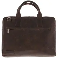 Plevier Toploader Rundleer Laptoptas 15.6" Donkerbruin