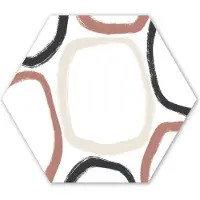 MuchoWow Hexagon wanddecoratie - Kunststof Wanddecoratie - Hexagon Schilderij - Minimalisme - Geometrische vormen - Pastel - Patronen - 75x65 cm