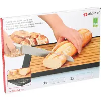 Alpina sport Broodplank met kruimelopvangbak - bamboe - 38x27x2cm