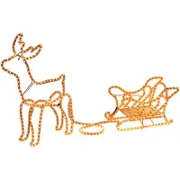 ECD-Germany Nampook Kerstverlichting - 60 x 28 x 77 cm - rendier slee