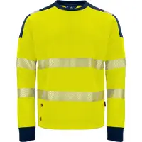 Projob 6108 Signalisatiesweater Ronde Hals En Iso 20471 Klasse 3 Heren Geel/Marine maat XXL heren