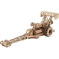 Ugears Top Fuel Dragster Wooden Mechanical Model Goud