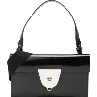 Coccinelle Leren Schoudertas Koppeling Coccinellenico Shiny Cal Handbag Noir Zwart