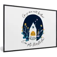 PosterMonkey Fotolijst incl. Poster - Quotes - Spreuken - Ga je mee naar buiten? - 90x60 cm - Posterlijst