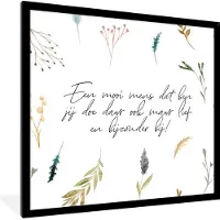 PosterMonkey Fotolijst incl. Poster - Een mooi mens dat ben jij - Vrienden - Quotes - Spreuken - 40x40 cm - Posterlijst