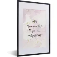 PosterMonkey Fotolijst incl. Poster - Bureau - Student - Motivatie - Quotes - Marmer - 40x60 cm - Posterlijst