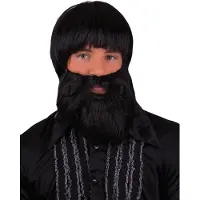 Funny fashion PRUIK EN BAARD ZWART