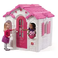 Step2 Sweetheart Speelhuis voor kinderen in rose | Speelhuisje van plastic / kunststof voor tuin / buiten | Inclusief keuken, bel & accessoires