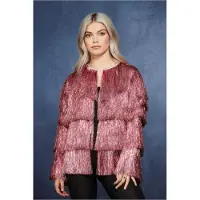 Smiffys Festival jasje tinsel | Pink carnavalsjas (pink, L/XL)
