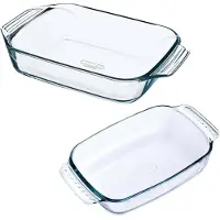 Pyrex 2x Ovenschaal/braadslede 0,7 en 1,4 liter - Ovenschalen