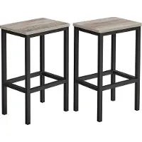 Vasagle Barkruk, 2-delige set, barstoelen, keukenstoelen, voor keuken, woonkamer, eetkamer, industrieel design, grijpzwart LBC065B02