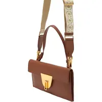 Coccinelle Leren Handtas Schoudertas Coccinellenico Handbag Brule Bruine