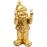 Stoobz Design Tuinkabouter Peace Goud 11 X 13 X 31 Cm
