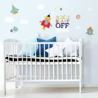 RoomMates muurstickers raketten en wolken vinyl 20 stuks