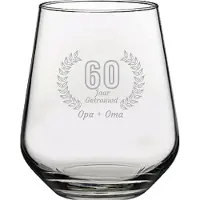 Pasabahce Gegraveerde Drinkglas 42,5cl Opa + Oma 60 jaar getrouwd