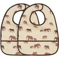 Jollein - Slab Waterproof (Savannah) - Polyester - Polyurethaan - Slabbetjes Baby - 2 Stuks - 40 cm