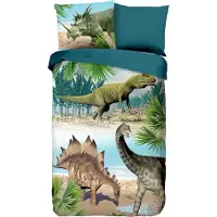 Good Morning Dekbedovertrek Dino Multi Katoen-140 x 200 / 220 cm | 1-Persoons