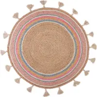 KidsDepot Vloerkleed Smile Roze Multi (120 x 120 cm)