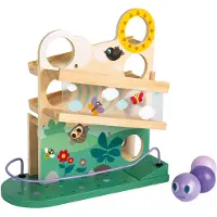 Janod - Houten ballenbaan met bel - Rups