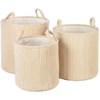 KidsDepot Mand Ebby Wit (Set van 3)