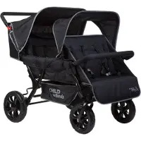 Childhome Two By Two Wandelwagen buggy - 4 Zits - Kinderwagen incl. regenhoes en zonnekap - 120x85x103cm