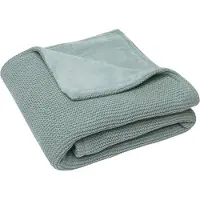 Jollein Deken Babybedje Basic Knit 100x150 Forest Green/Fleece
