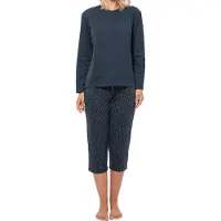Schiesser Pyjama 'Organic Cotton' donkerblauw