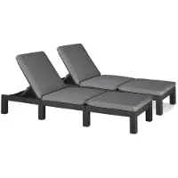 Allibert Daytona Deluxe Ligbed 65x195x25,5cm - 2 stuks - Grafiet