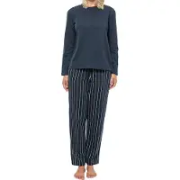 Schiesser Pyjama 'Organic Cotton' blauw