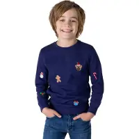Opposuits Deluxe X-Mas Icons - Navy - Kids Kerst Sweater - Kersttrui - Kerst - Blauw - Maat 2 Jaar