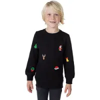 Opposuits sweater X-Mas Icons met all over print zwart/meerkleurig male | Maat: 122/128