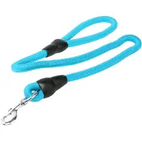 Nobleza Hondenriem - Dikke ronde hondenriem - Uitlaatriem voor grote hond - Lichtblauw fluorescerend - 120 cm