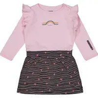 4PRESIDENT Meisjes jurk - Stripe AOP Black - Maat 68 - Meisjes jurken